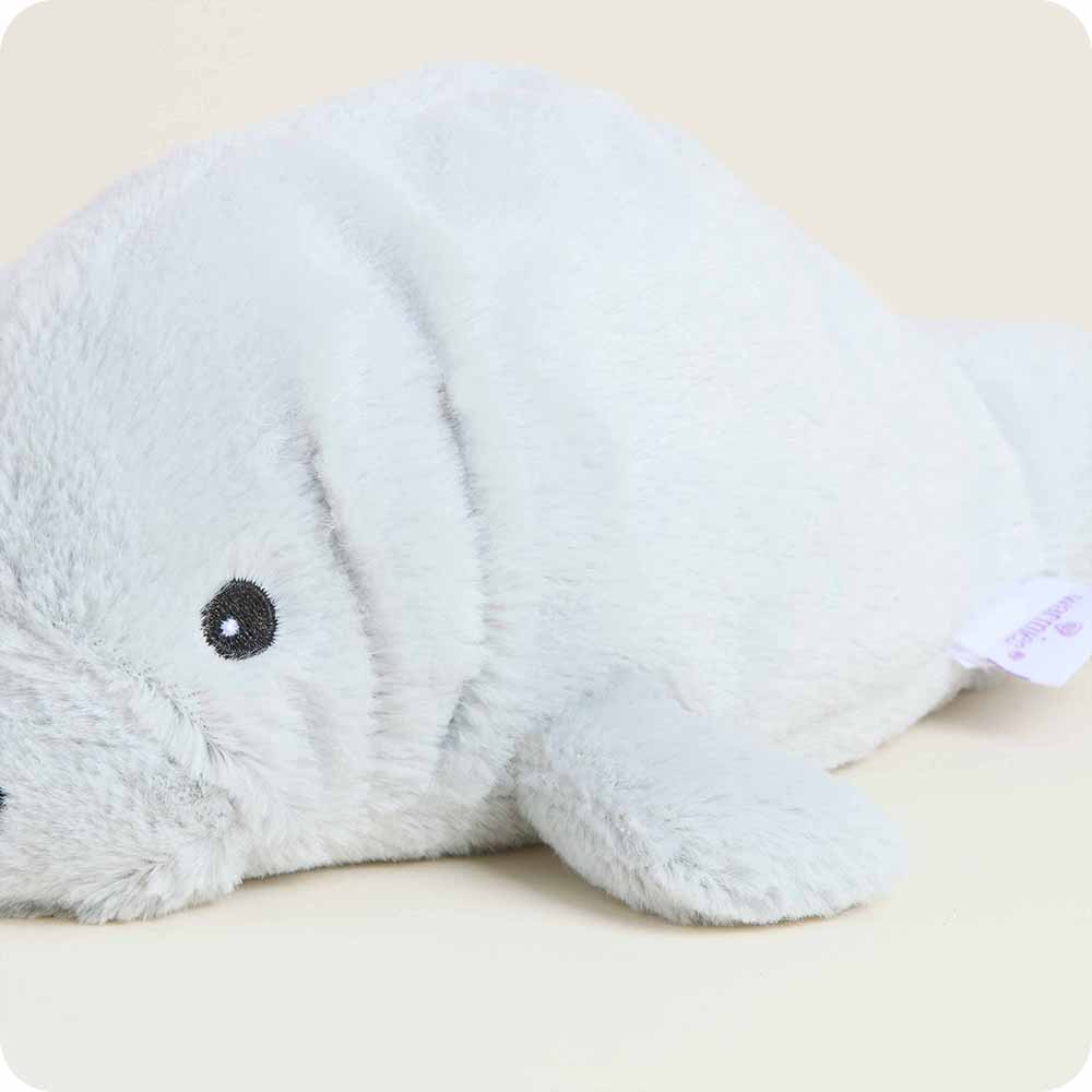 Image 101: Cute Weighted Lavender Scented Manatee Plush Stuffed Animal Heating Pad Warmies Junior