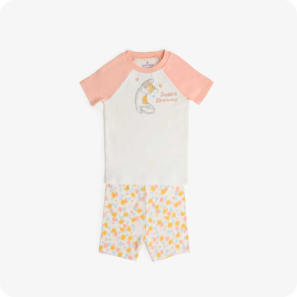Calico Cat Shorties Pajamas - Rosy Table Dreamy Range