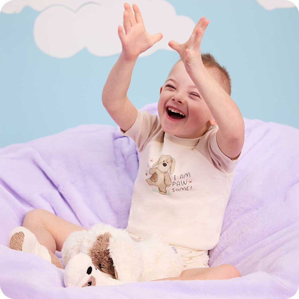 Puppy Shorties Pajamas - Quiet Table Dreamy Range