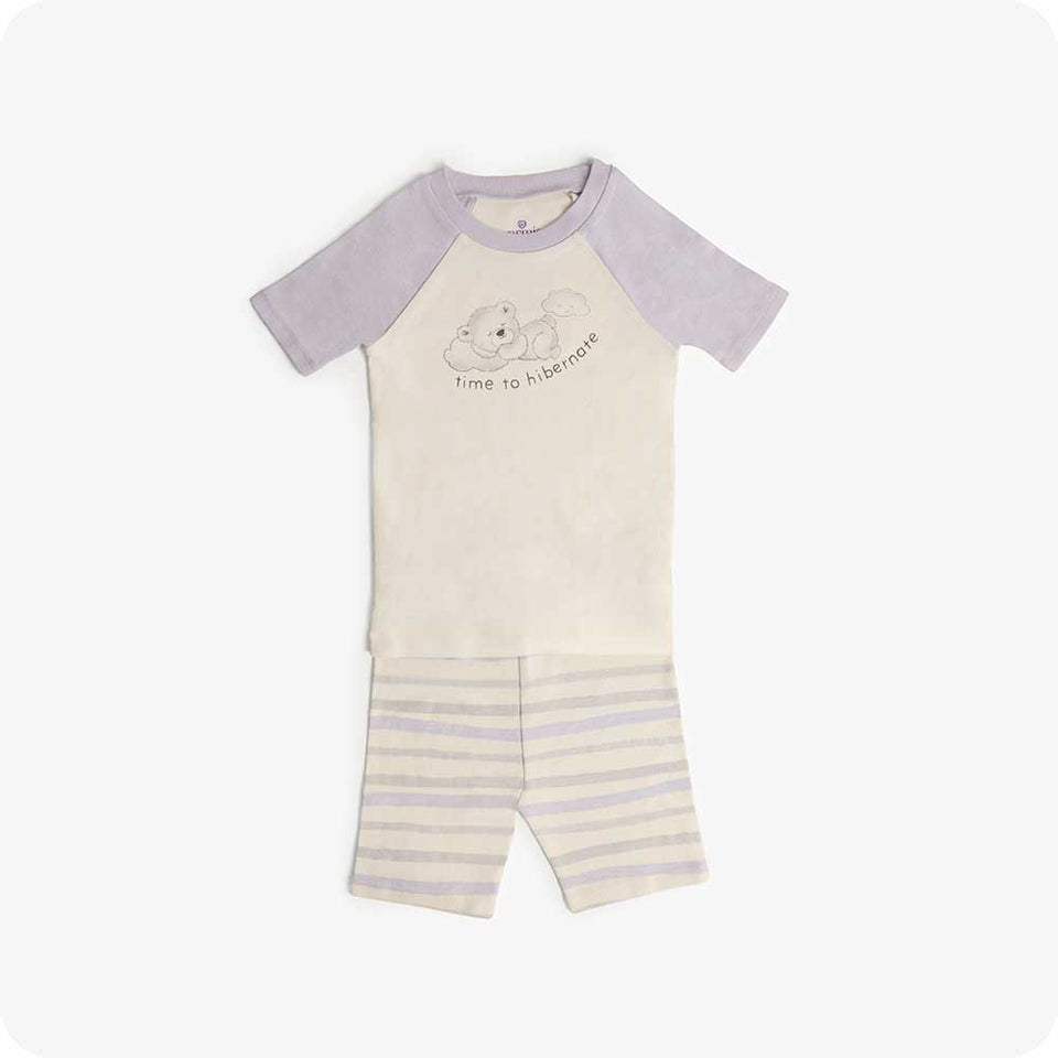 Marshmallow Bear Shorties Pajamas - Mellow Table Cozy Range